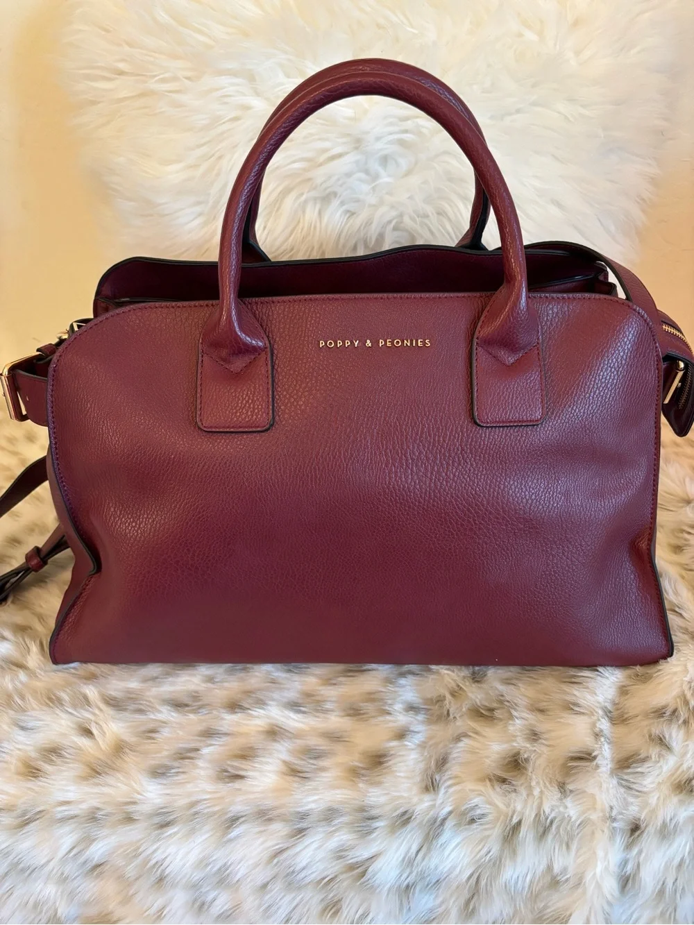 Poppy & Peonies Uptown Tote Berry - Picture 1 of 7